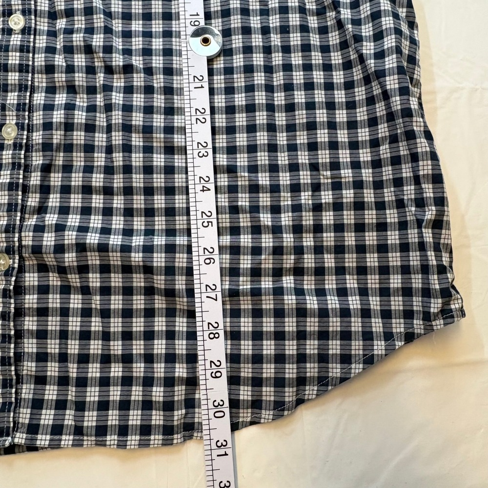 Banana Republic Soft Wash Navy Blue Gingham Check Cotton Button Down Shirt XL - Picture 6 of 10